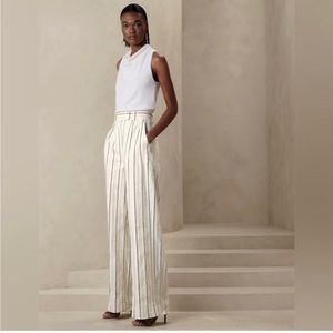 Alva Wide-Leg Cotton-Linen Pant sz 12